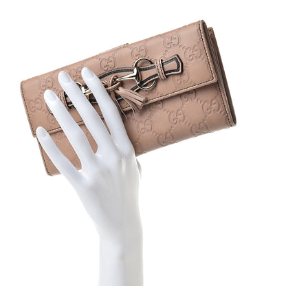 Gucci Guccissima Emily Continental Wallet Camelia 2 of 10