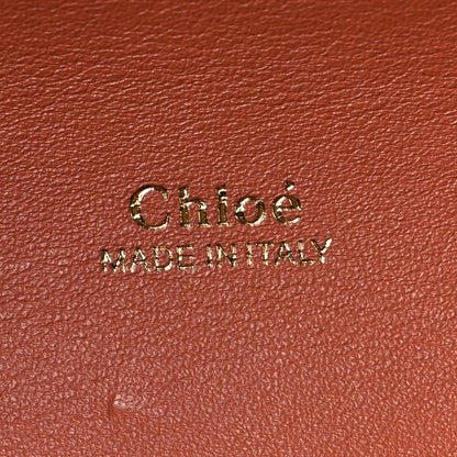 Chloe Calfskin Crocodile Embossed Small Aby Lock Chestnut Brown 6 of 7