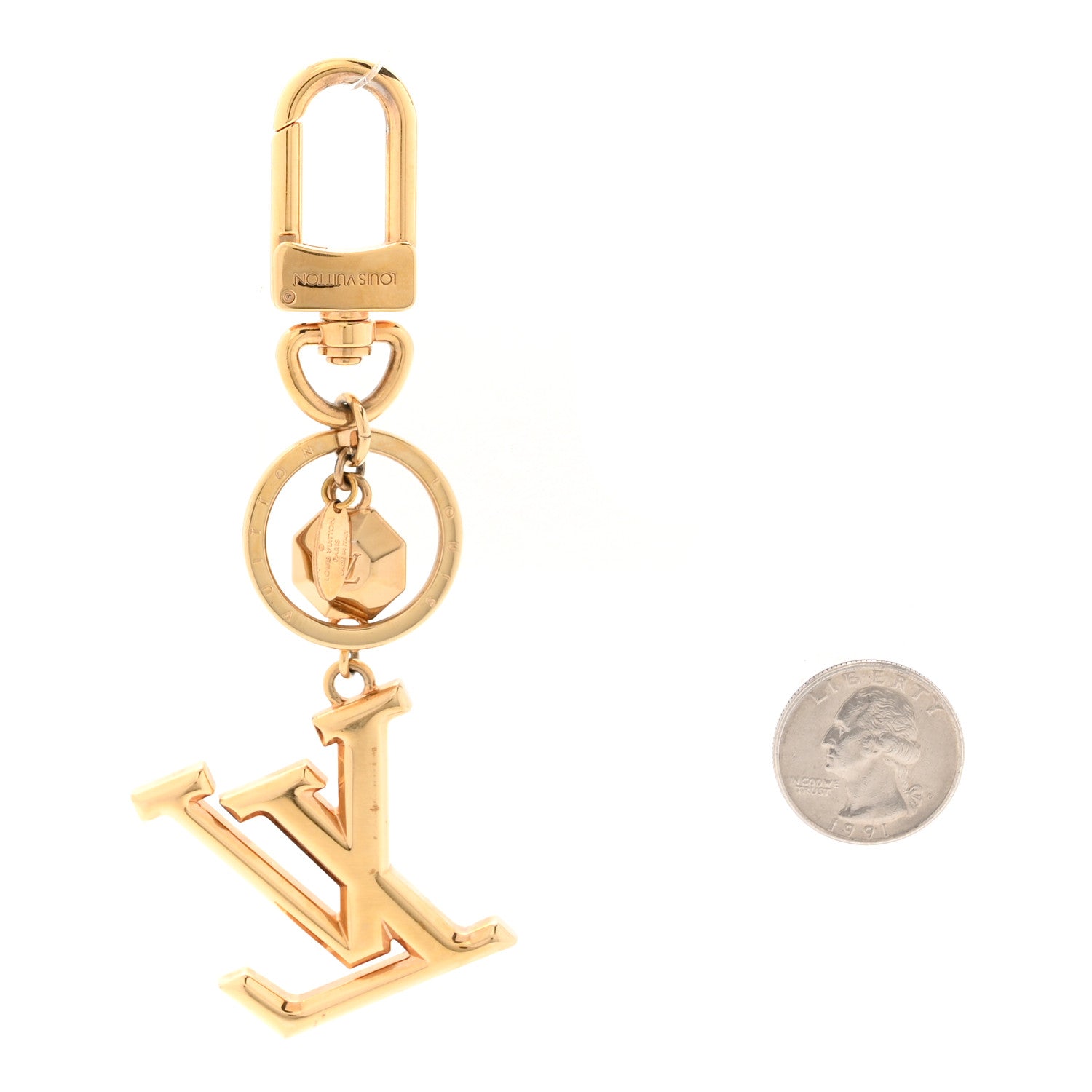 Louis Vuitton LV Facettes Bag Charm Key Holder Gold 2 of 4