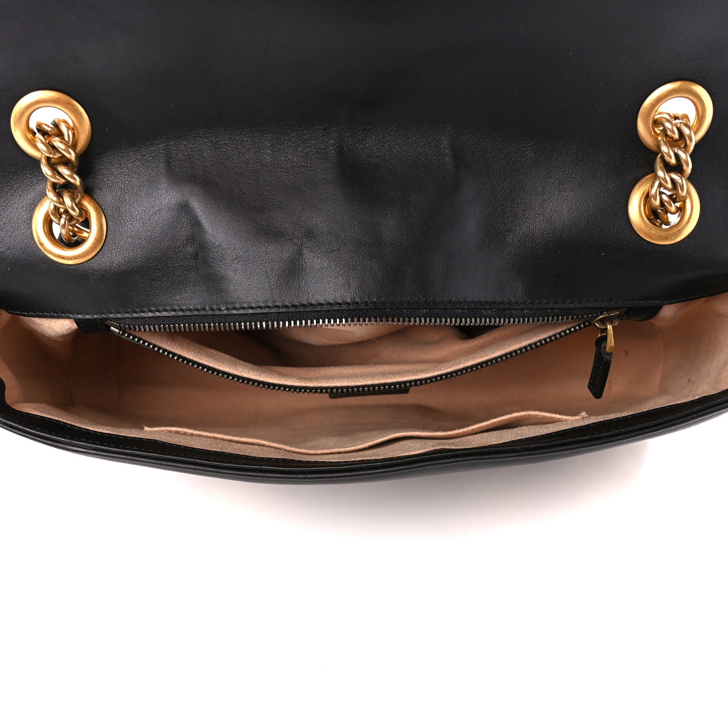 Calfskin Matelasse Animal Studs Medium GG Marmont Shoulder Bag Black