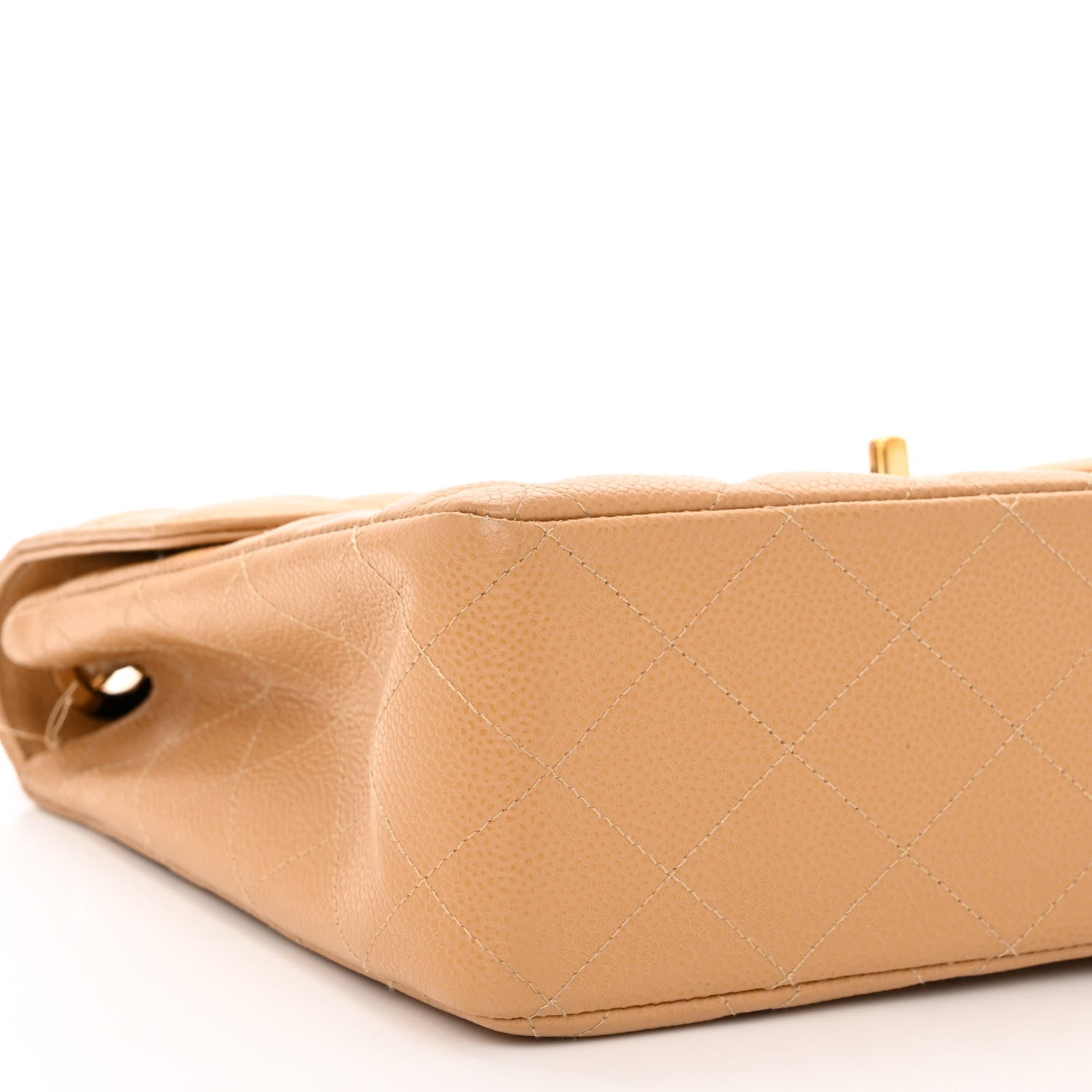 Chanel Caviar Quilted XL Jumbo Single Flap Beige 9 of 10