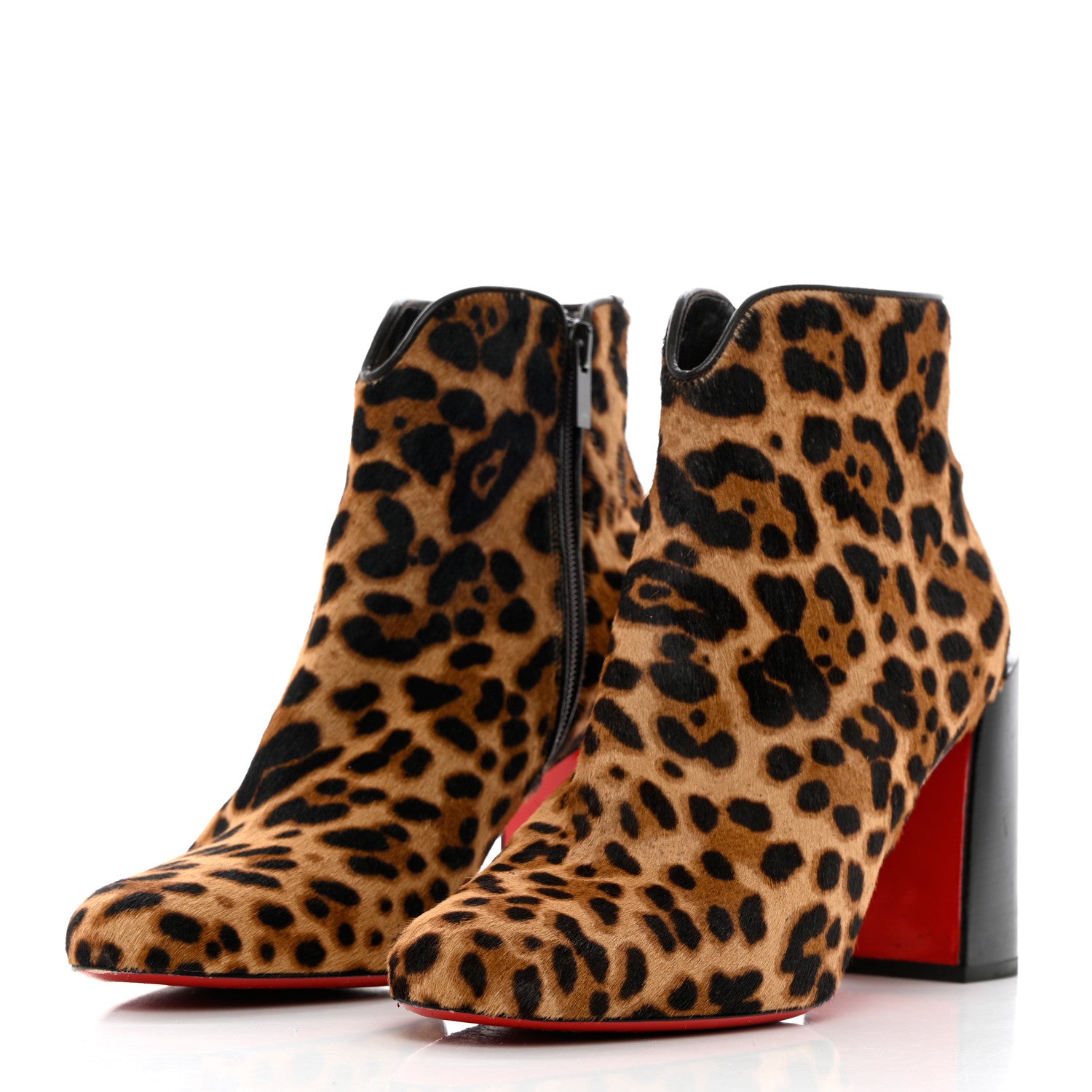 Christian Louboutin Pony Hair Leopard Castarika 85 Ankle Booties 40 Brown 3 of 17