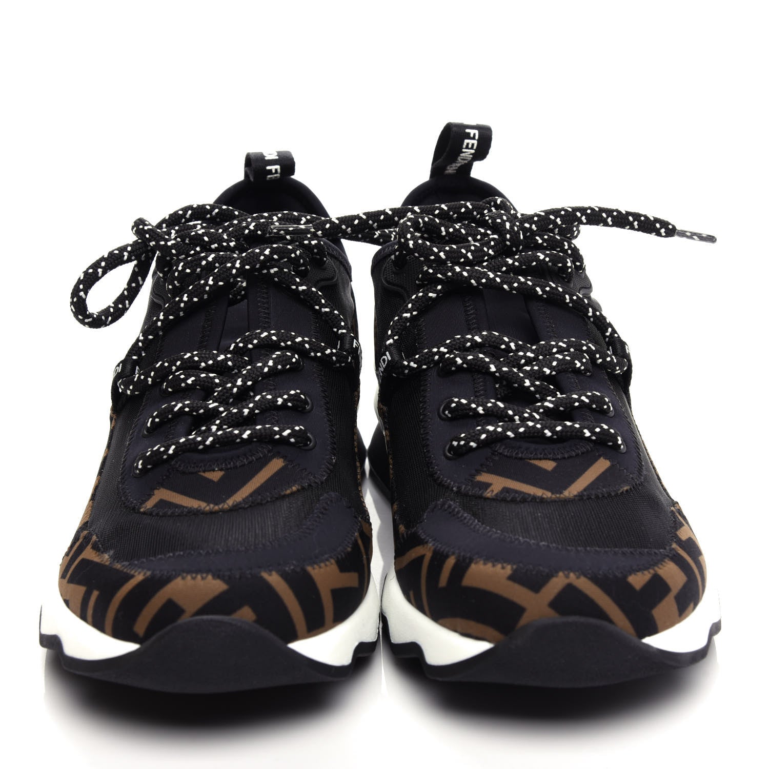 Fendi Technical Mesh Lycra FFreedom Patchwork Sneakers 38.5 Black Tobacco 5 of 11