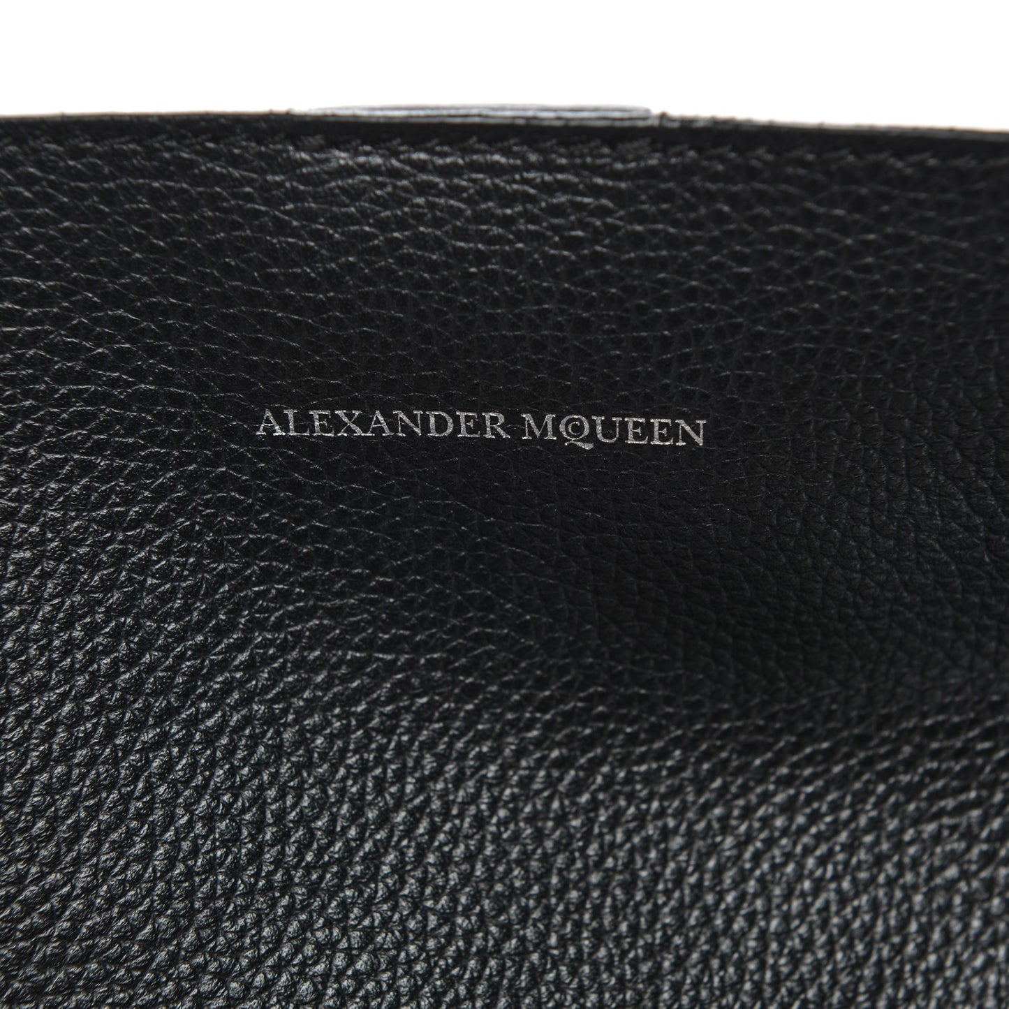 Grained Calfskin Skull Open Shopper Tote Black