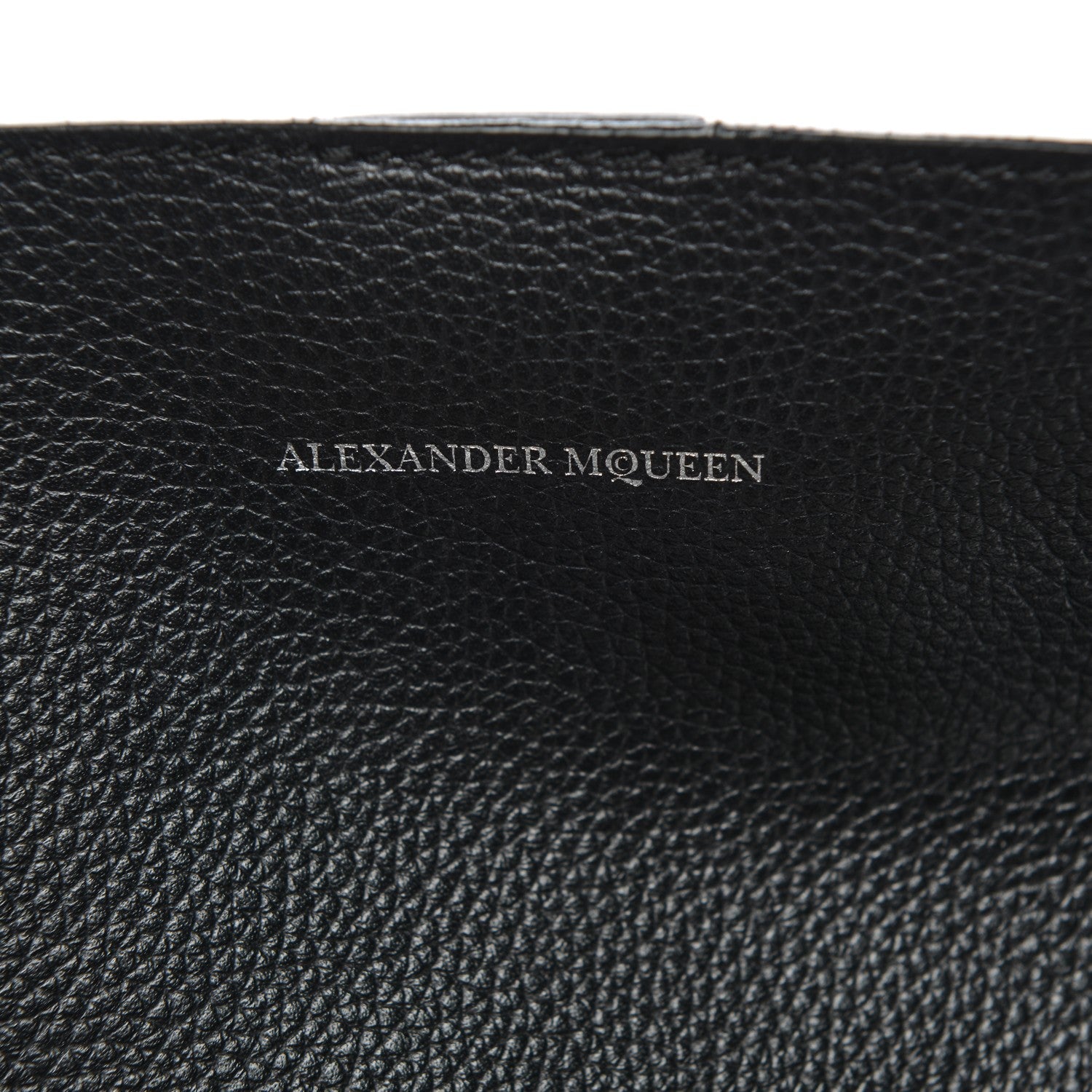 Alexander McQueen Grained Calfskin Skull Open Shopper Tote Black 9 of 10