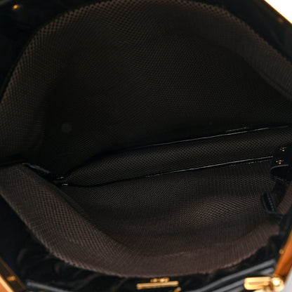 Fendi Patent FF 1974 Embossed Medium Shopping Flap Bag Black 5 of 9