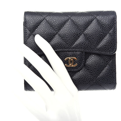 Chanel Caviar Quilted Compact Flap Wallet Black 2 of 9