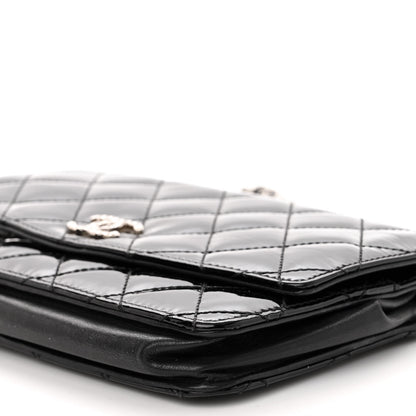 Chanel Patent Quilted Brilliant Wallet On Chain WOC Black 11 of 11