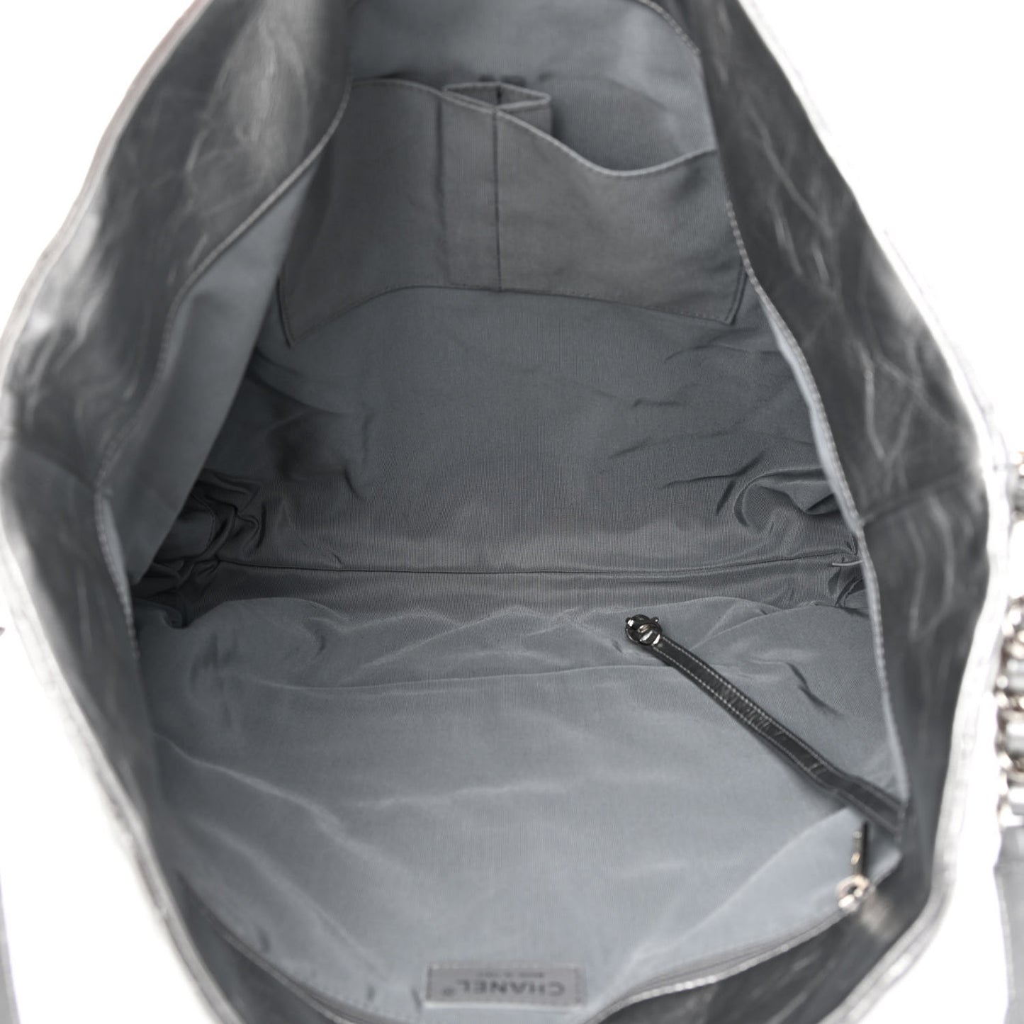Metallic Crackled Calfskin Quilted Large Big Bang Hobo Silver