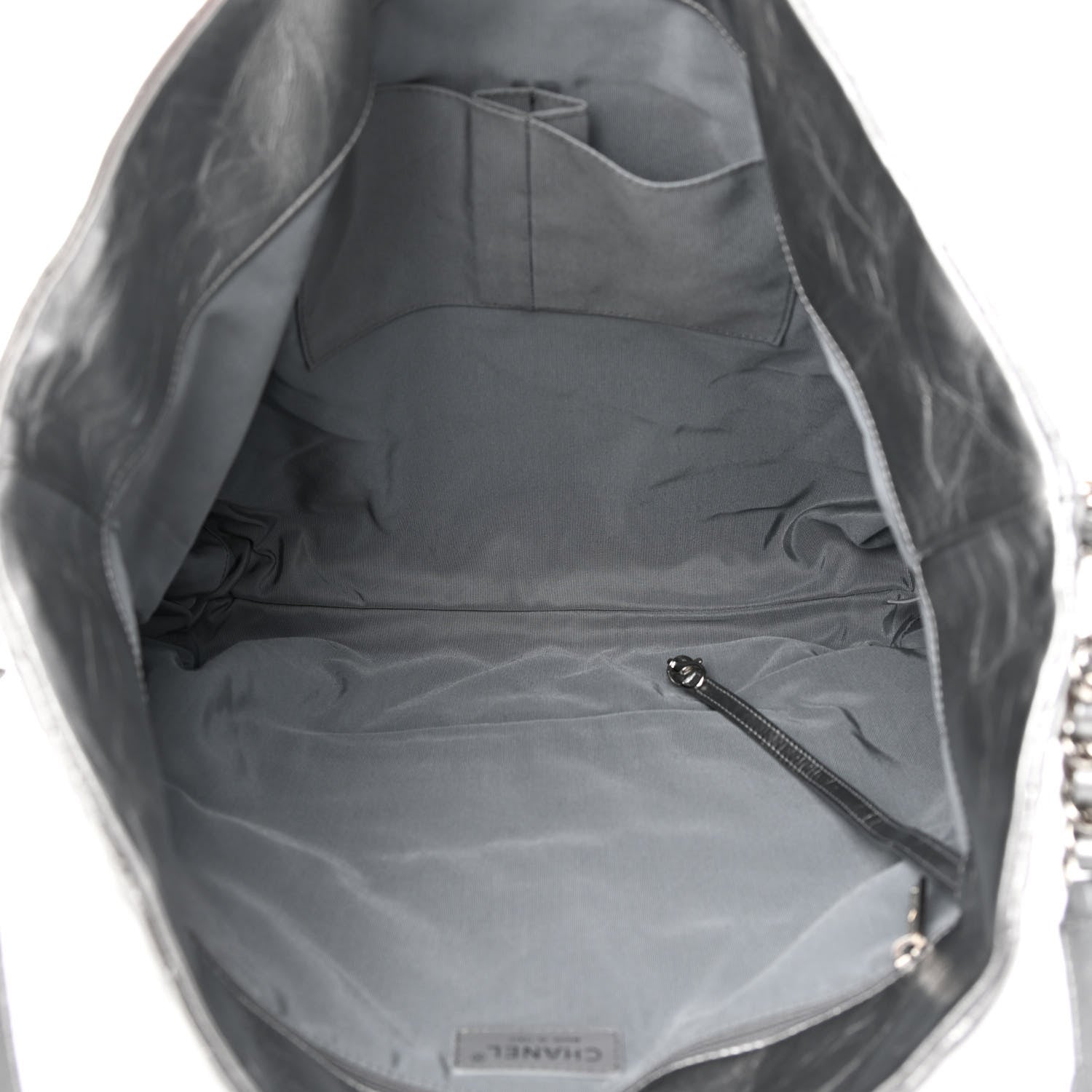 Chanel Metallic Crackled Calfskin Quilted Large Big Bang Hobo Silver 4 of 14