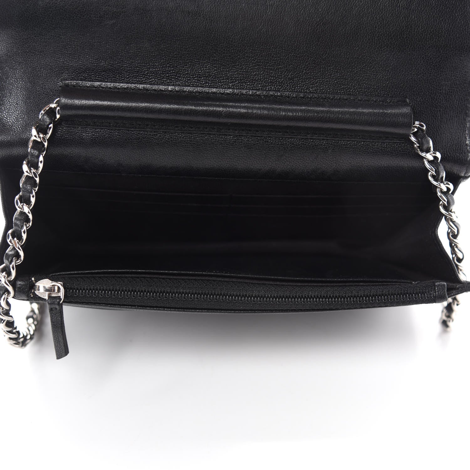 Chanel Sheepskin Quilted Mademoiselle Vintage Wallet On Chain WOC Black 5 of 14