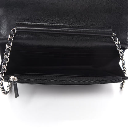 Chanel Sheepskin Quilted Mademoiselle Vintage Wallet On Chain WOC Black 5 of 14