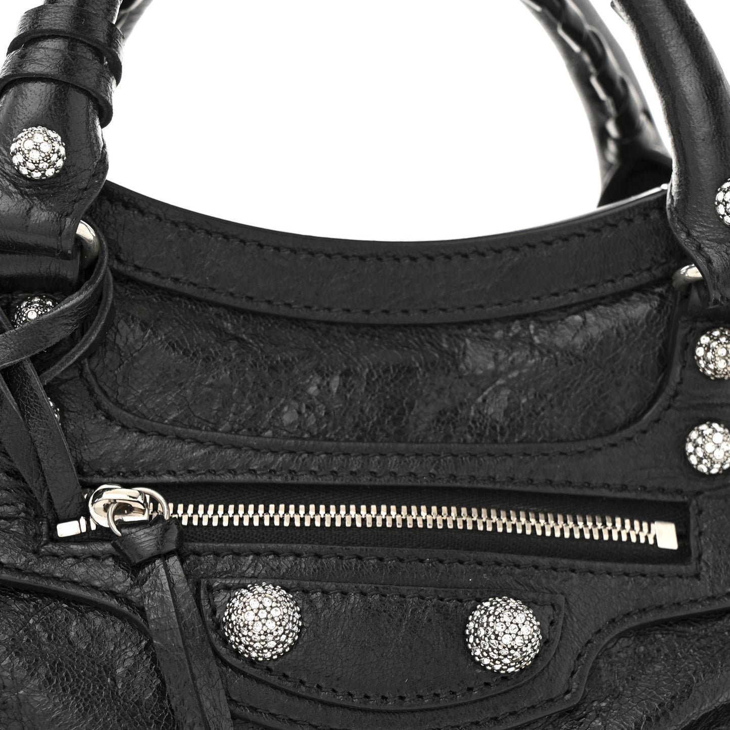 Agneau Arena Crystal Neo Cagole Handbag XS Black