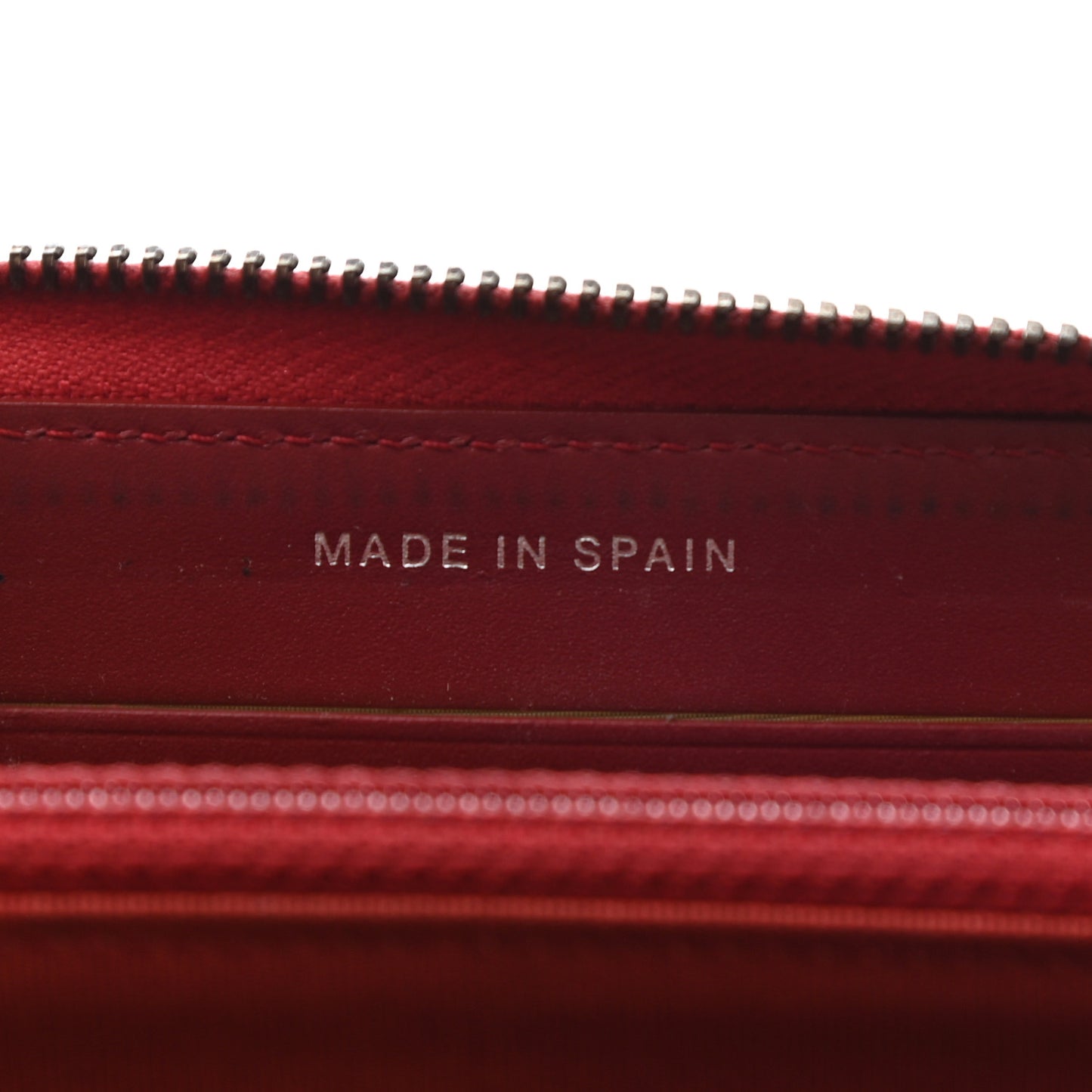 Caviar Quilted Small Zip Around Wallet Dark Red