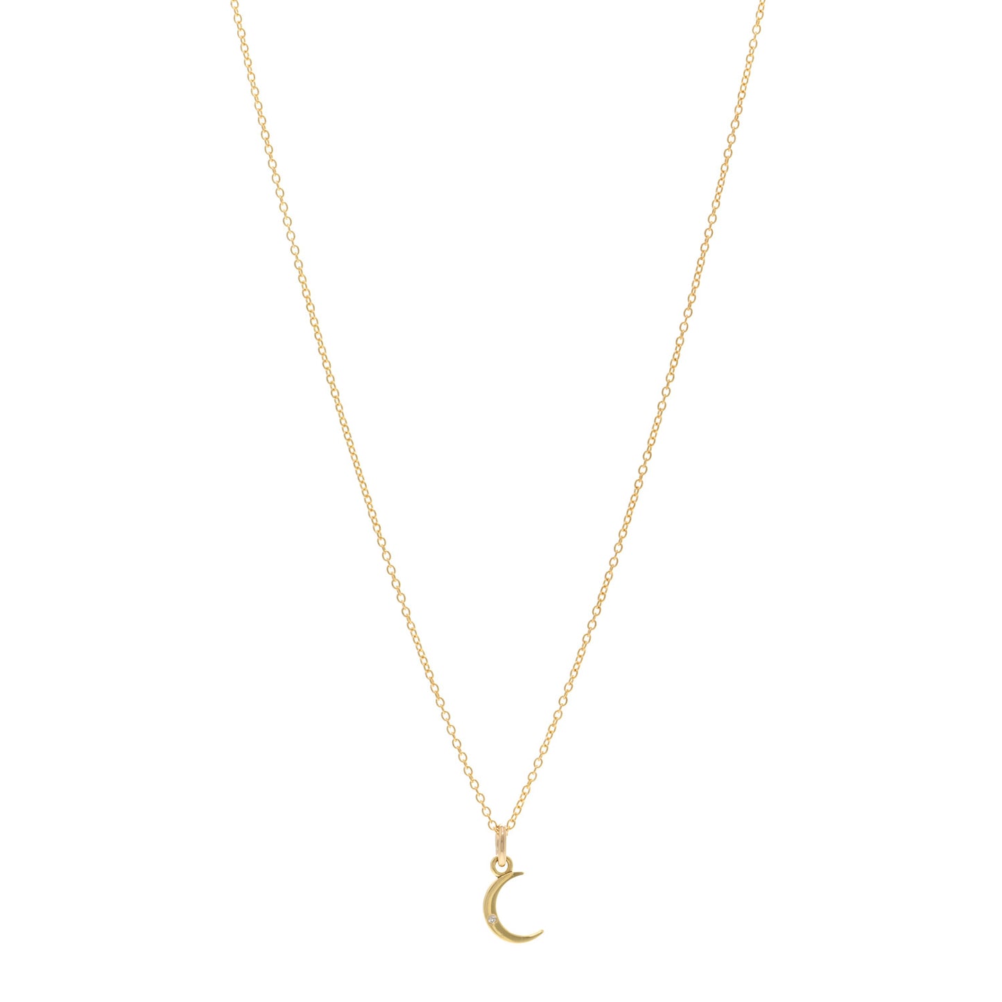 18K Yellow Gold Diamond Mini Carson Pendant Necklace