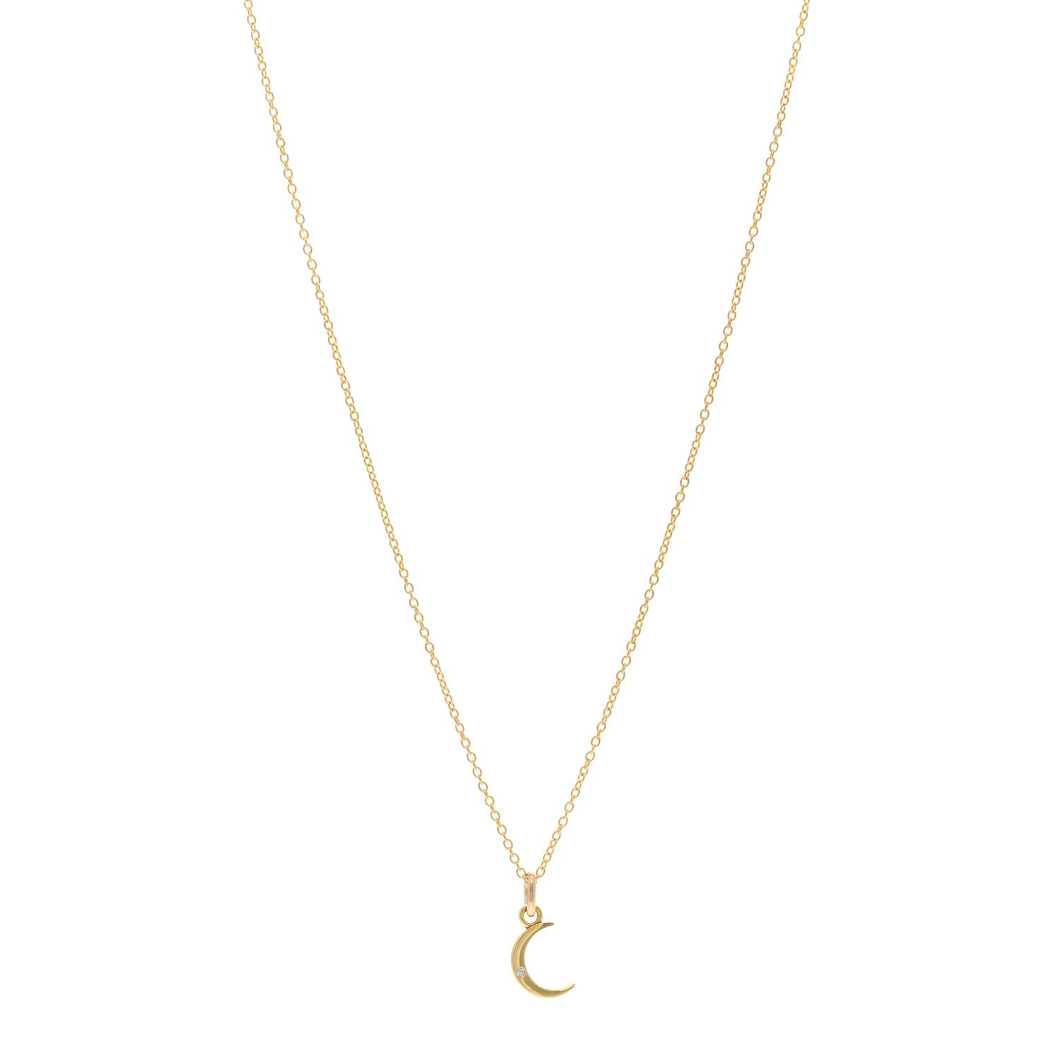 Jennifer Meyer 18K Yellow Gold Diamond Mini Carson Pendant Necklace 1 of 5