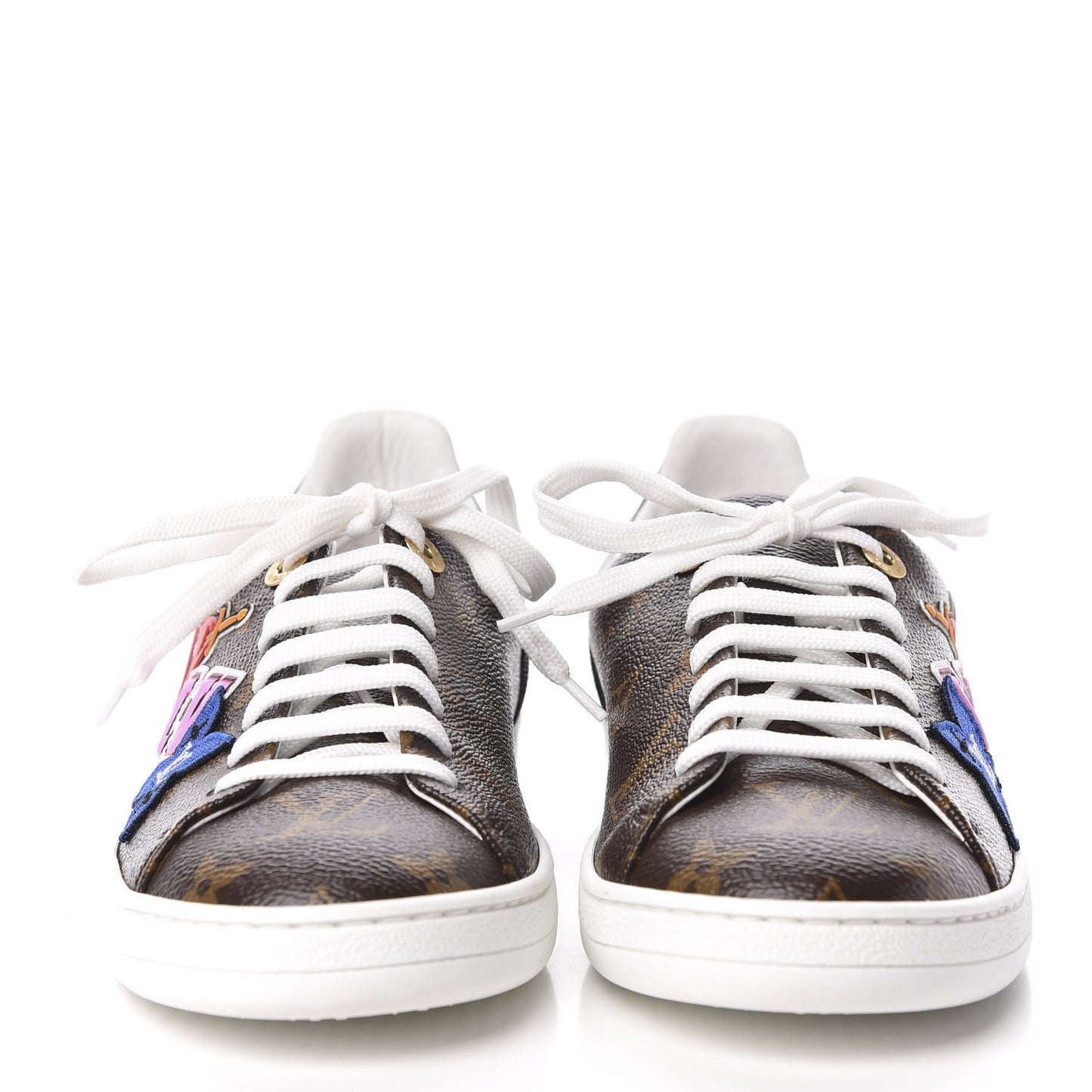 Calfskin Monogram LV Black Heart Sneakers 36.5 Cacao