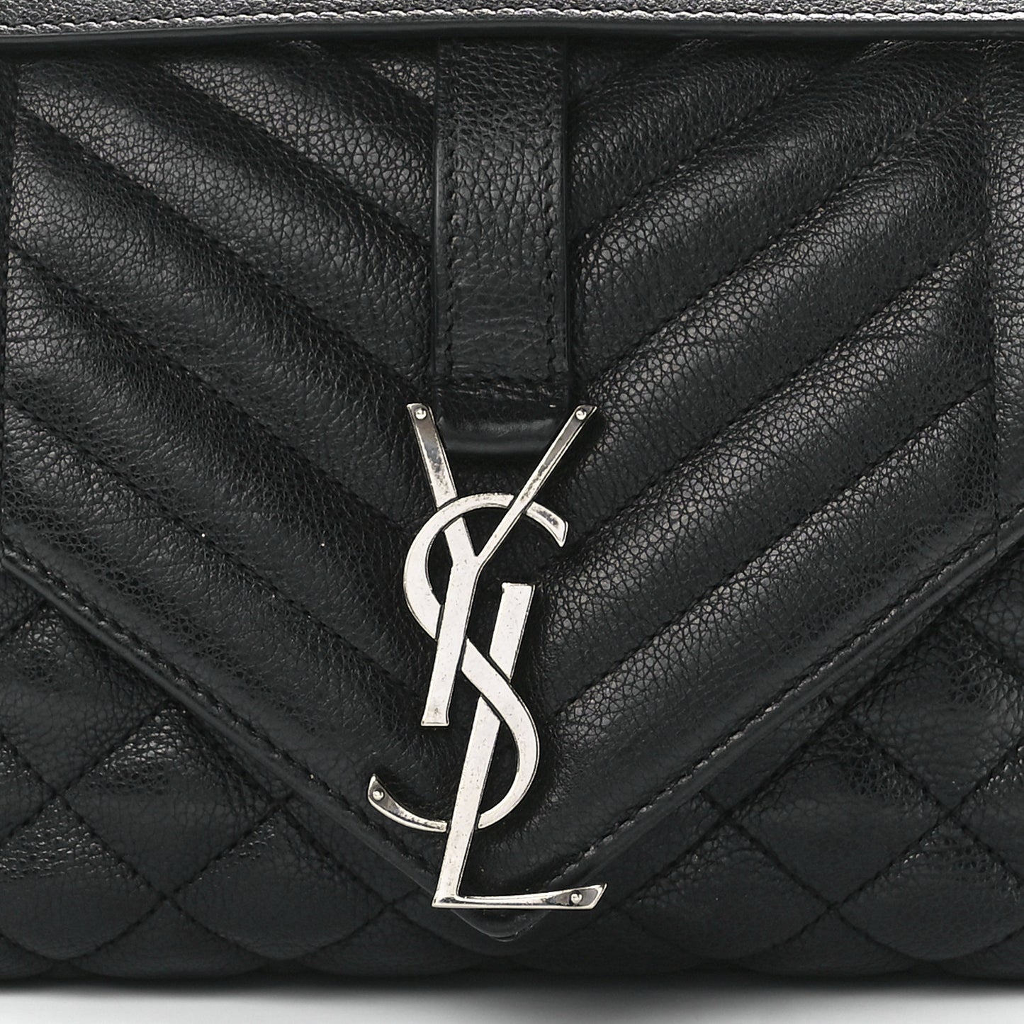 Sheepskin Tri-Quilt Monogram Medium College Bag Black