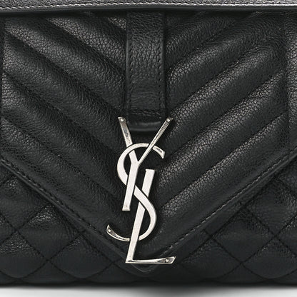 Saint Laurent Sheepskin Tri-Quilt Monogram Medium College Bag Black 9 of 12