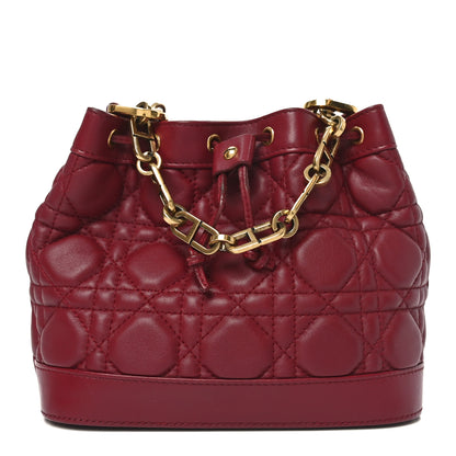 Christian Dior Lambskin Cannage Miss Dior Bucket Bag Cherry Red 1 of 10