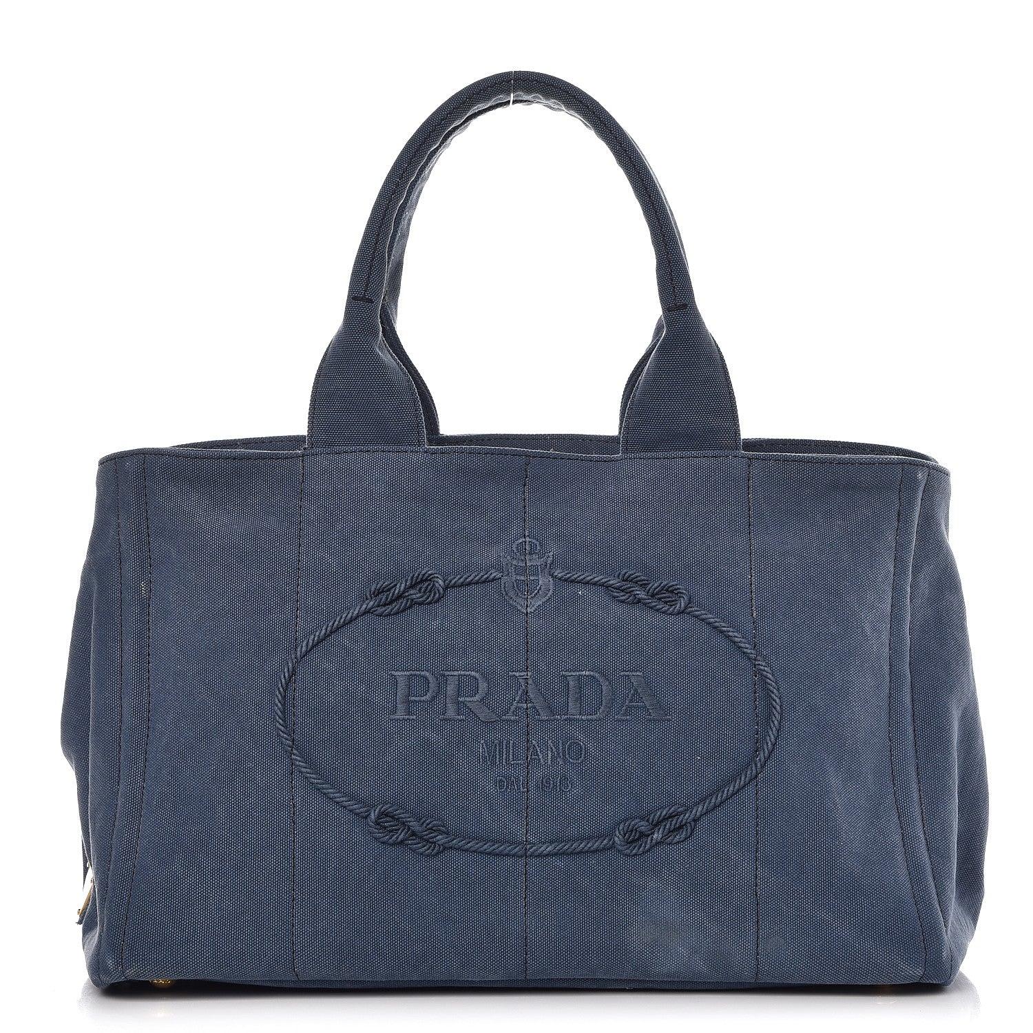 Prada Canvas Canapa Logo Tote Blue 1 of 13