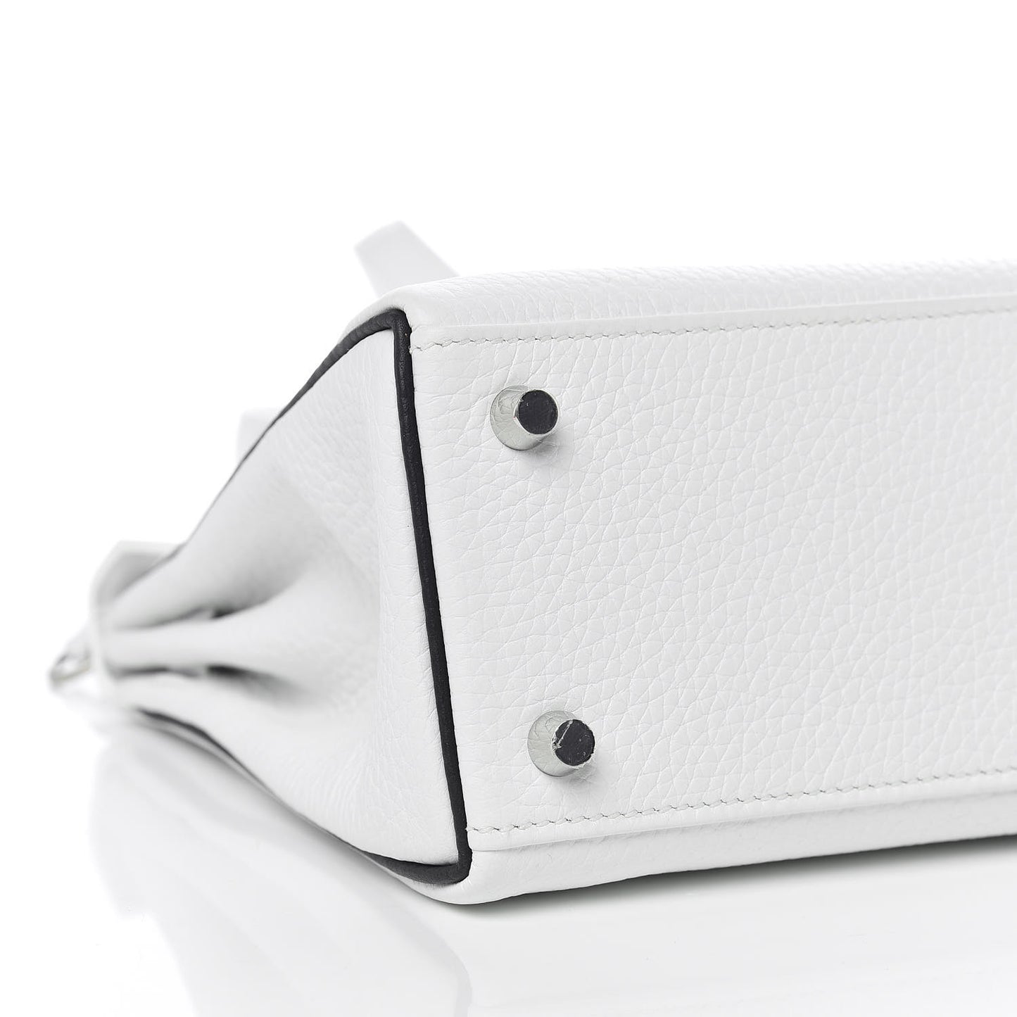 Taurillon Clemence Horseshoe Kelly Retourne 25 White Black