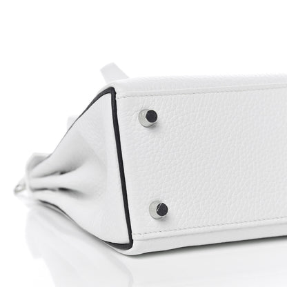 Hermes Taurillon Clemence Horseshoe Kelly Retourne 25 White Black 40 of 43