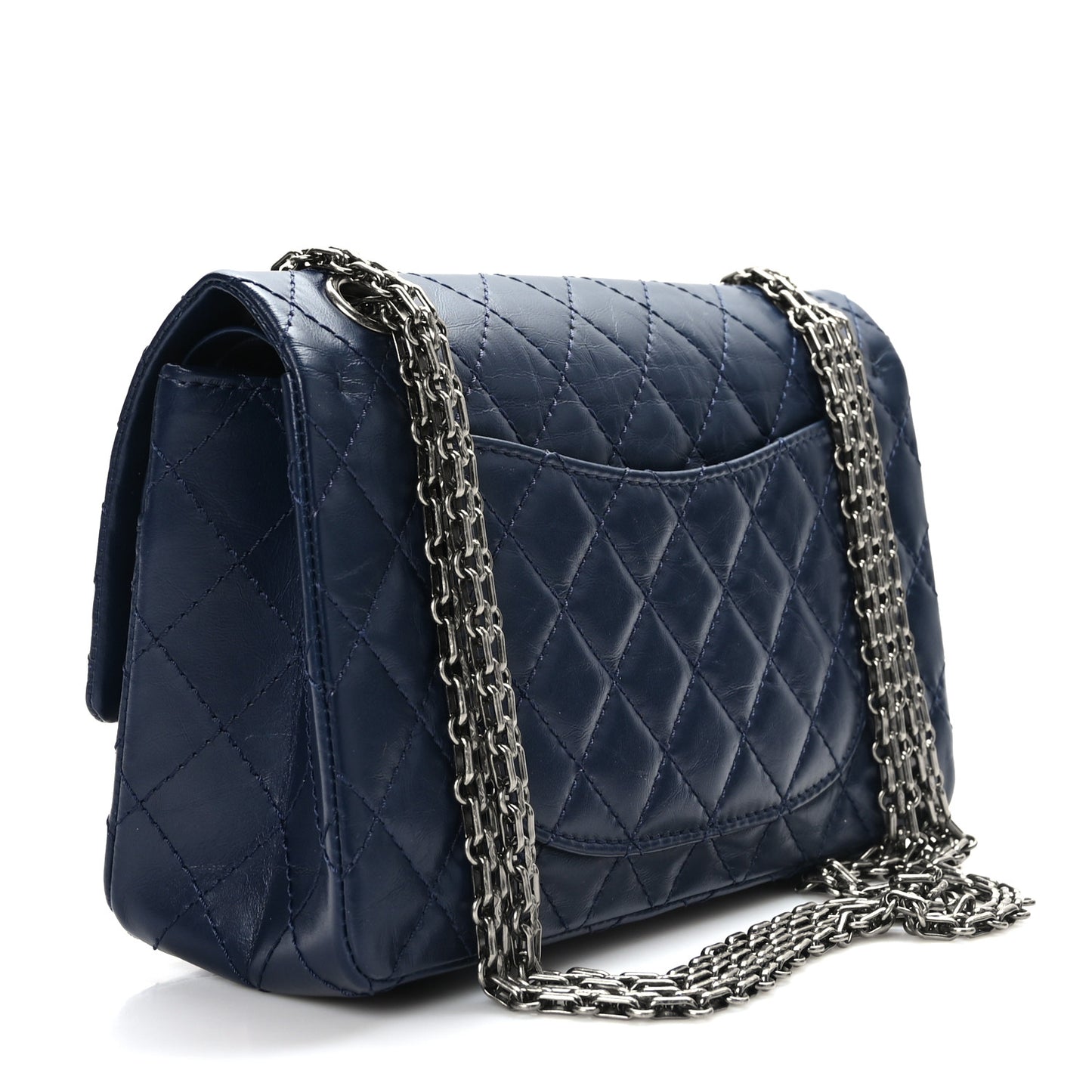 Aged Calfskin Quilted 2.55 Reissue 225 Flap Navy