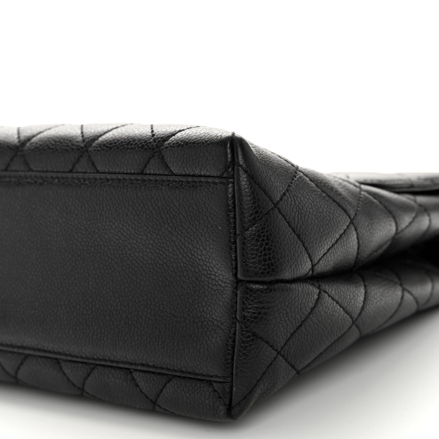 Caviar Quilted Jumbo Kelly Flap Black