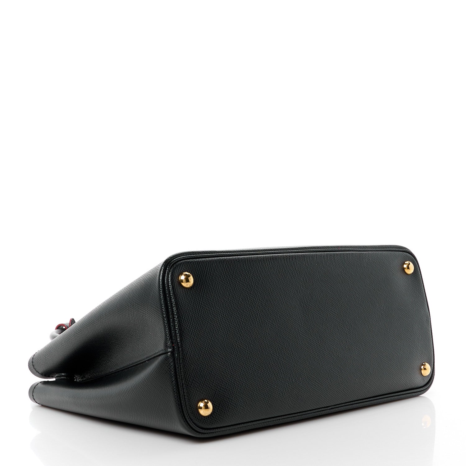 Prada Saffiano Cuir Medium Double Bag Black Fuoco 4 of 11
