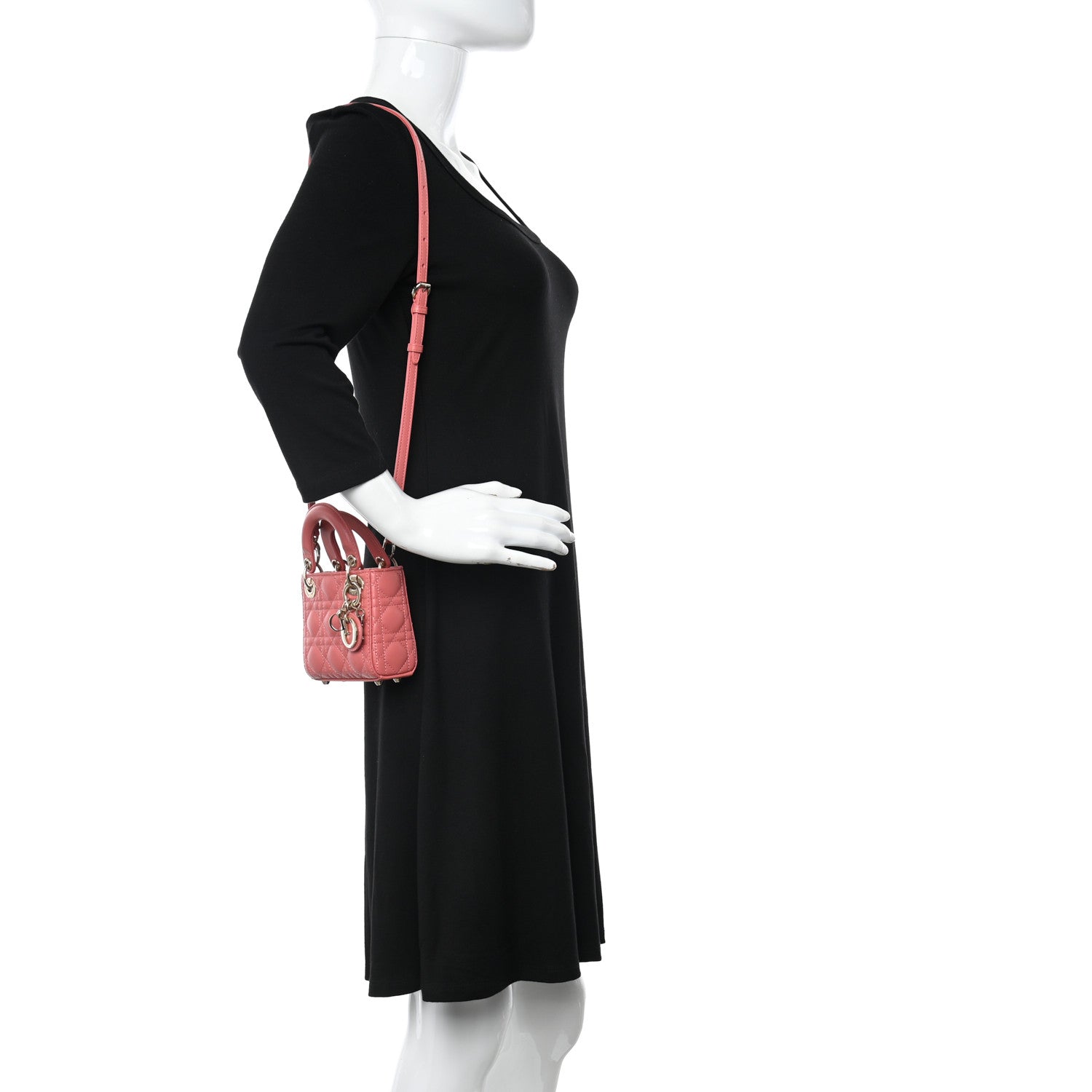 Christian Dior Lambskin Cannage Micro Lady Dior Pink 2 of 11