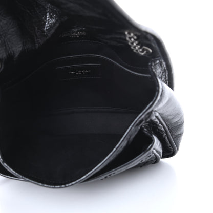 Saint Laurent Crinkled Calfskin Matelasse Monogram Baby Niki Chain Satchel Black 6 of 11