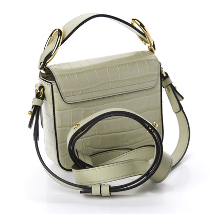 Chloe Calfskin Crocodile Embossed Mini C Double Carry Light Eucalyptus 3 of 9