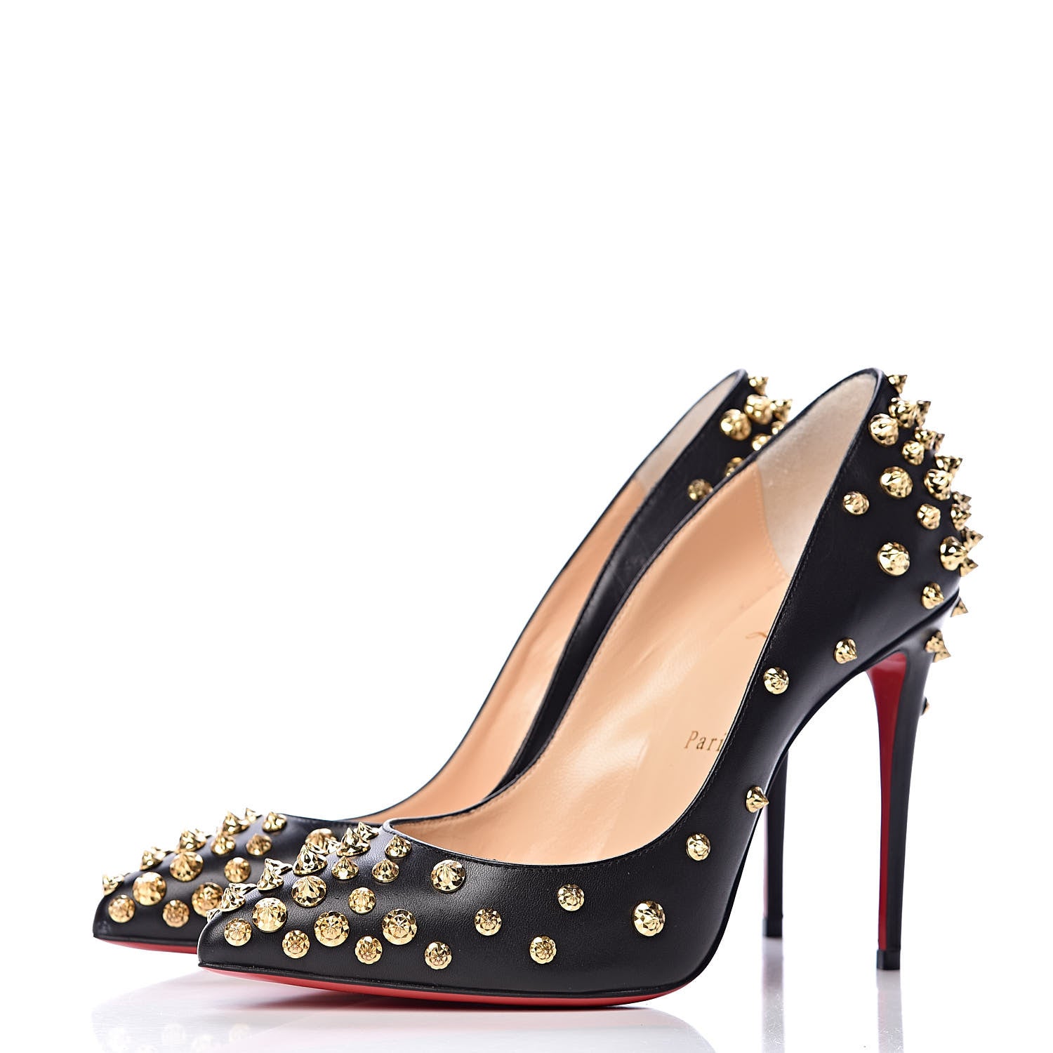 Christian Louboutin Shiny Nappa Studded Aimantaclou 100 Pumps 38.5 Black 3 of 8