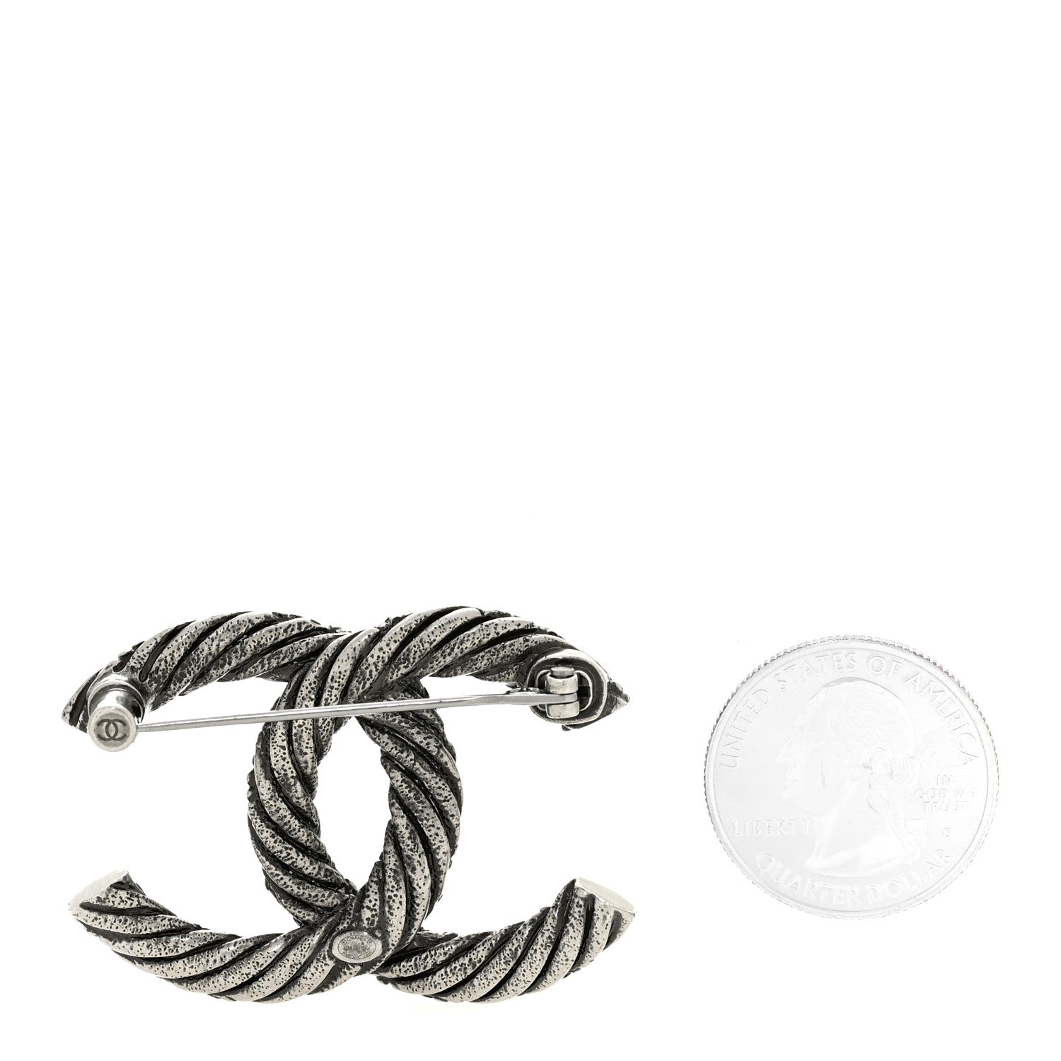 Chanel Ruthenium Twisted CC Brooch 2 of 3