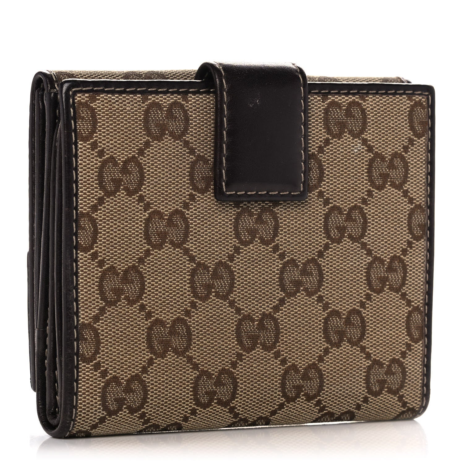Gucci Monogram New Britt French Wallet Dark Brown 3 of 15