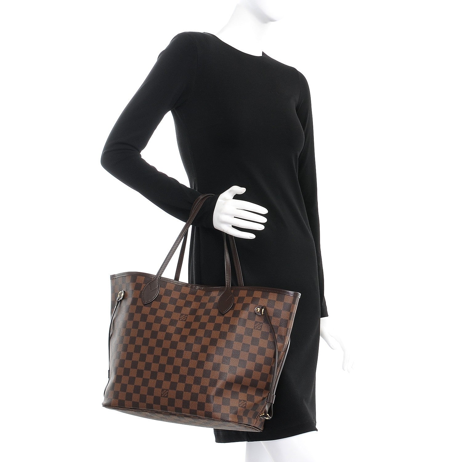 Louis Vuitton Damier Ebene Neo Neverfull MM Rose Ballerine 2 of 8