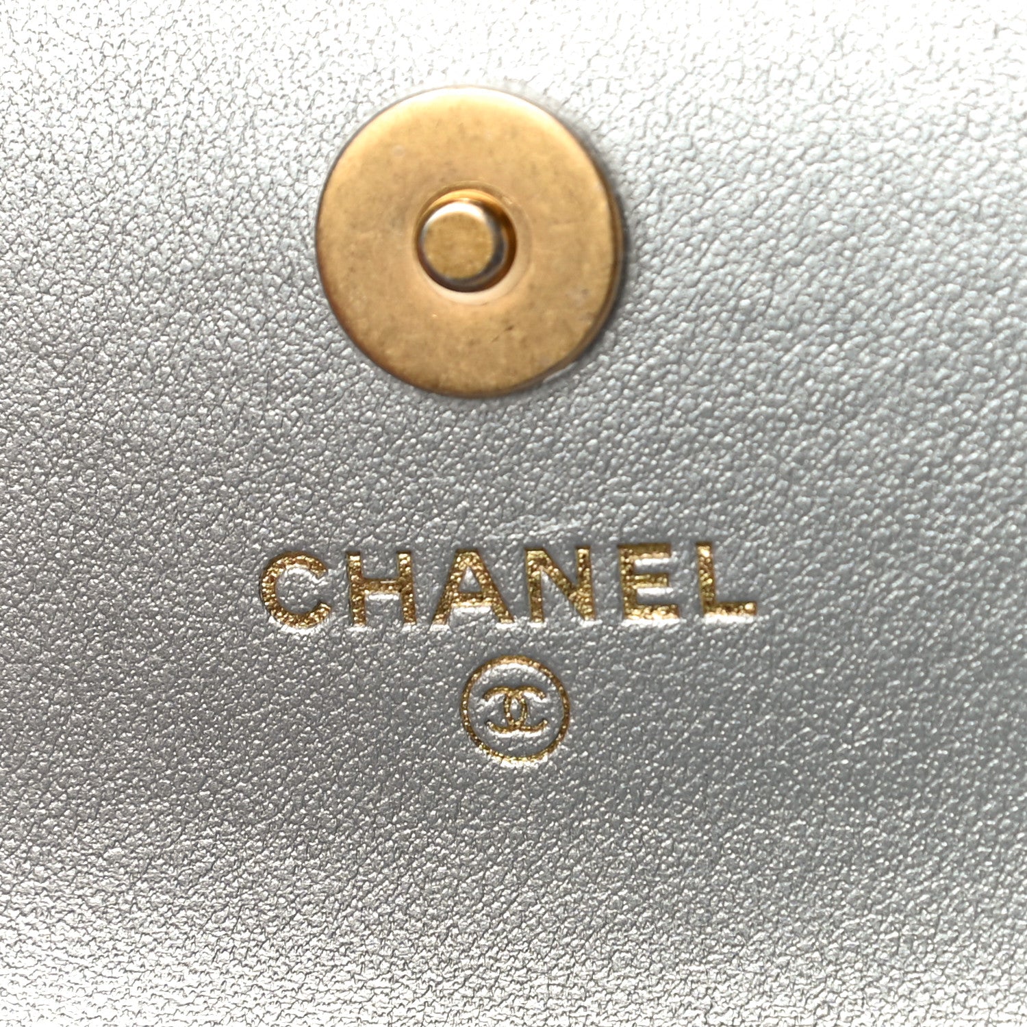 Chanel Metallic Lambskin Quilted Chanel 19 Flap Purse Vanity With Chain Silver 6 of 11