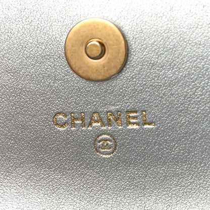 Chanel Metallic Lambskin Quilted Chanel 19 Flap Purse Vanity With Chain Silver 6 of 11