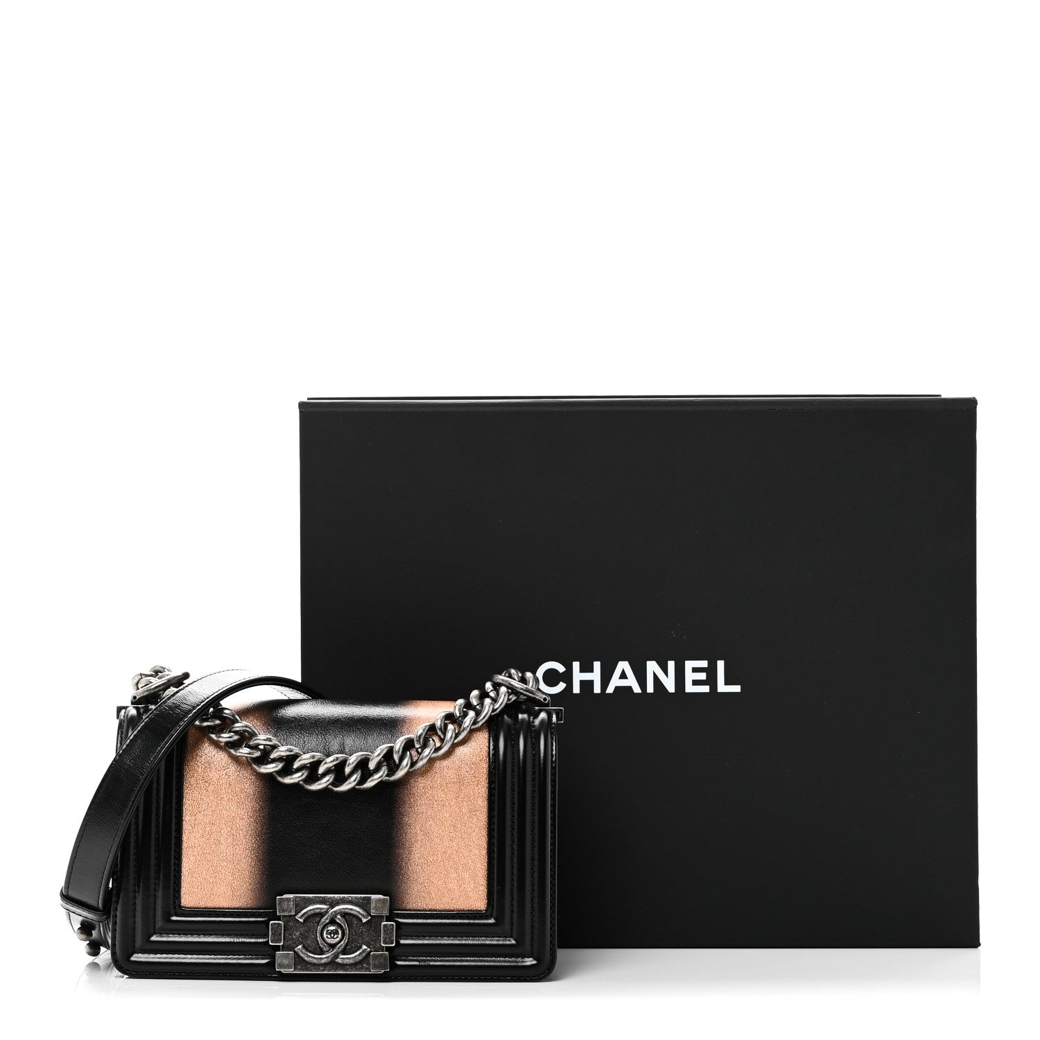 Chanel Metallic Glazed Calfskin Small Boy Flap Black Gold 11 of 11