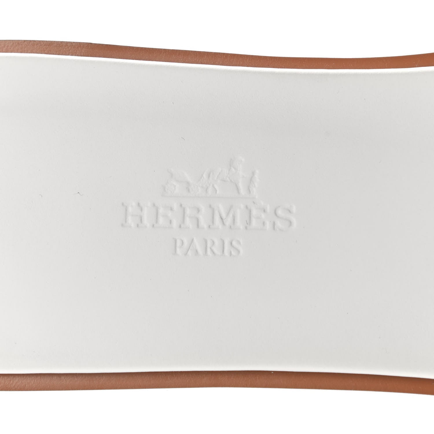 Hermes Box Calfskin Oran Sandals 37.5 White 6 of 8