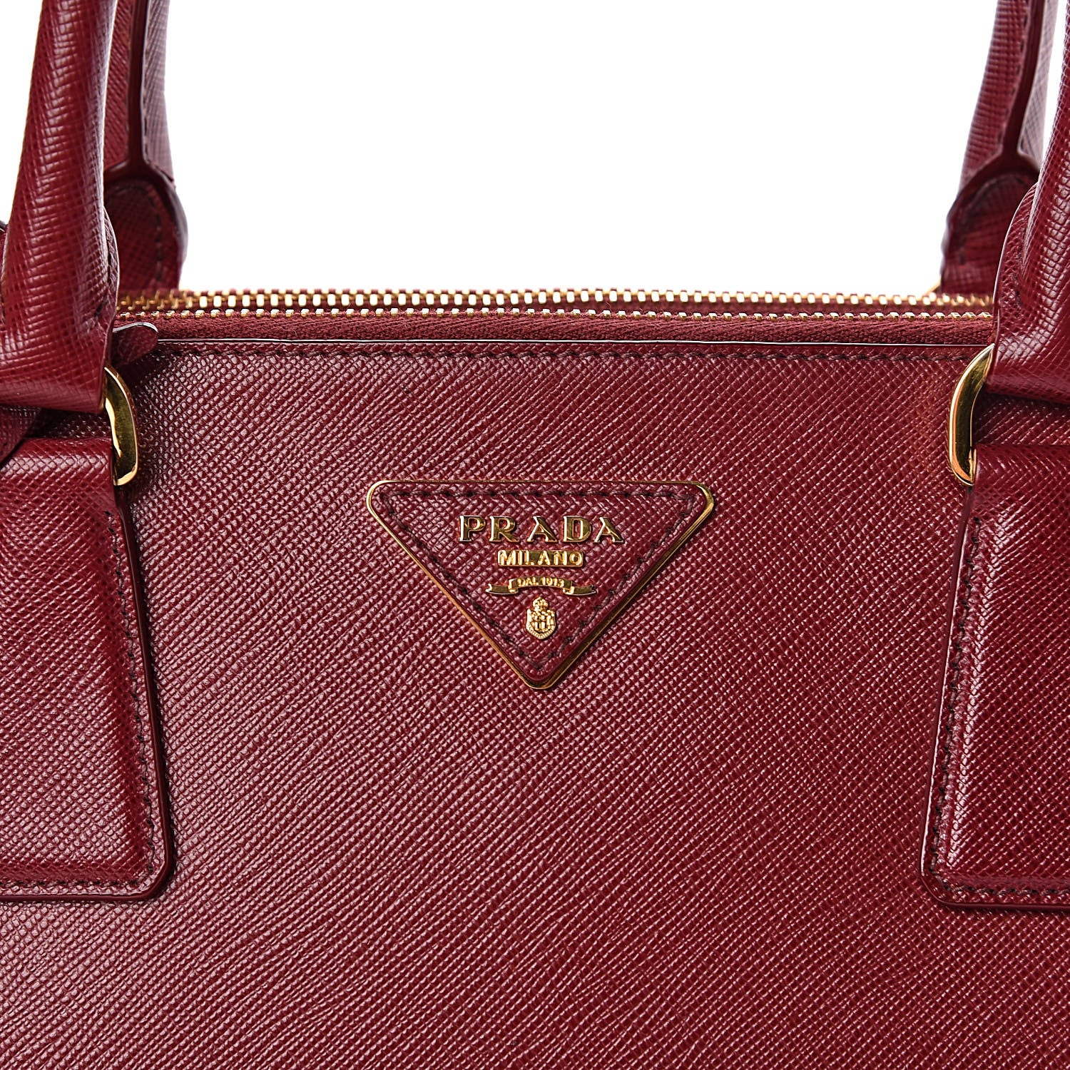 Prada Saffiano Medium Galleria Double Zip Tote Cherry 10 of 12