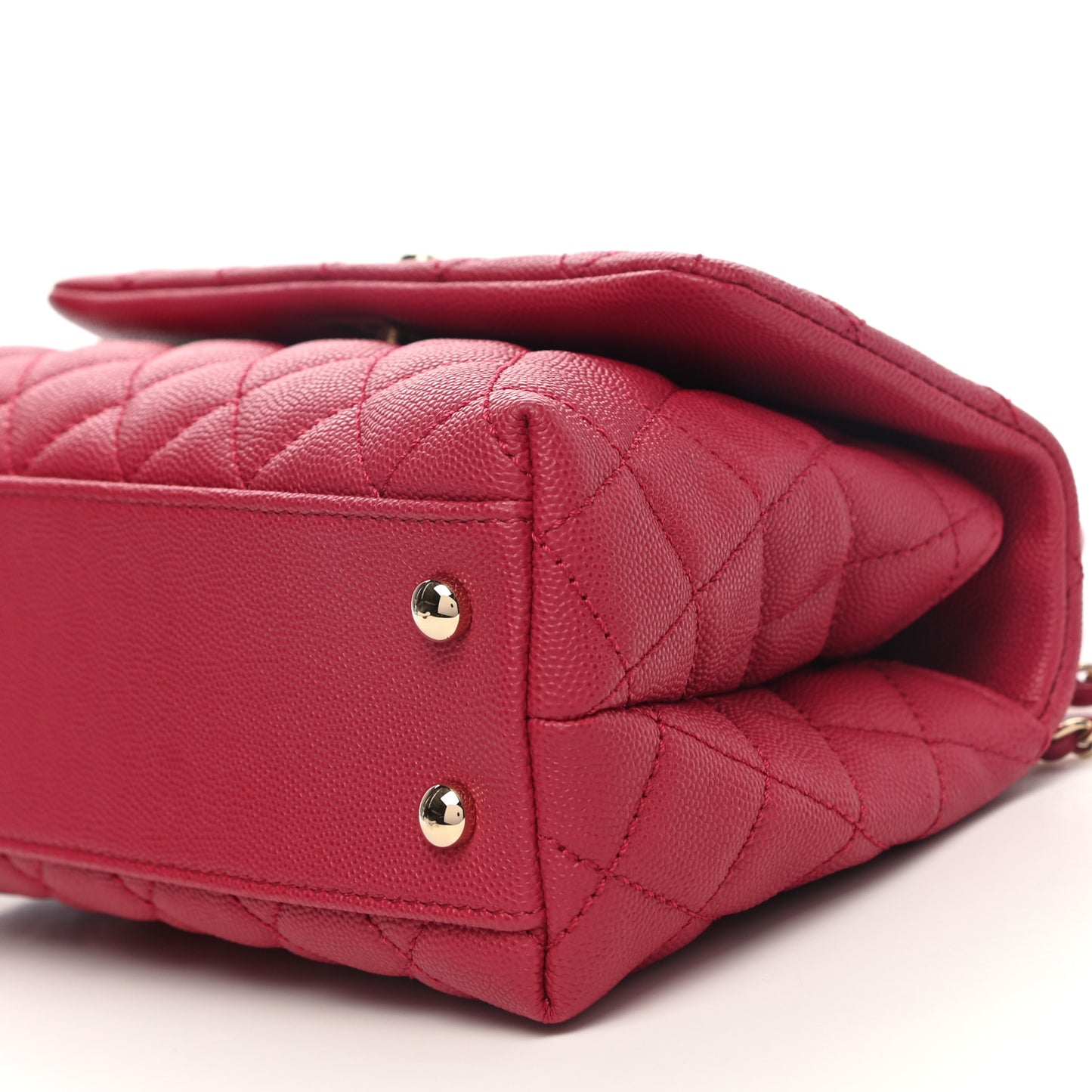 Caviar Quilted Mini Coco Handle Flap Dark Pink