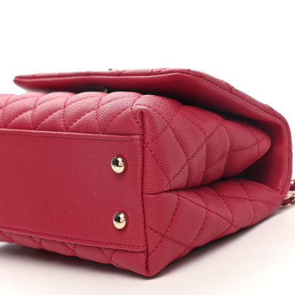 Chanel Caviar Quilted Mini Coco Handle Flap Dark Pink 9 of 9