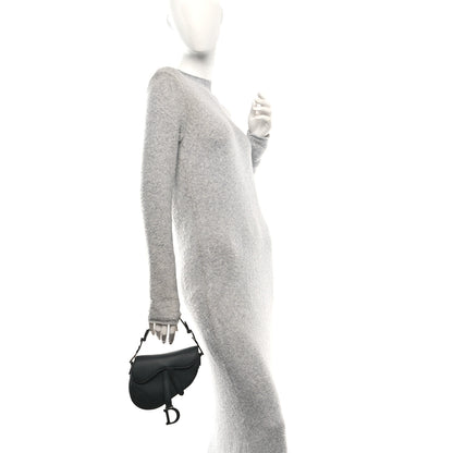 Christian Dior Ultra Matte Calfskin Mini Saddle Bag Black 2 of 12