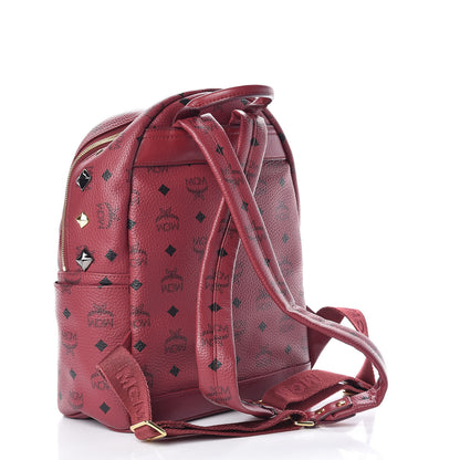 MCM Visetos Studded Small Stark M Backpack Scooter Red 3 of 10