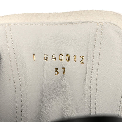 Chanel Suede Calfskin Fabric CC Sneakers 37 Black White 6 of 10