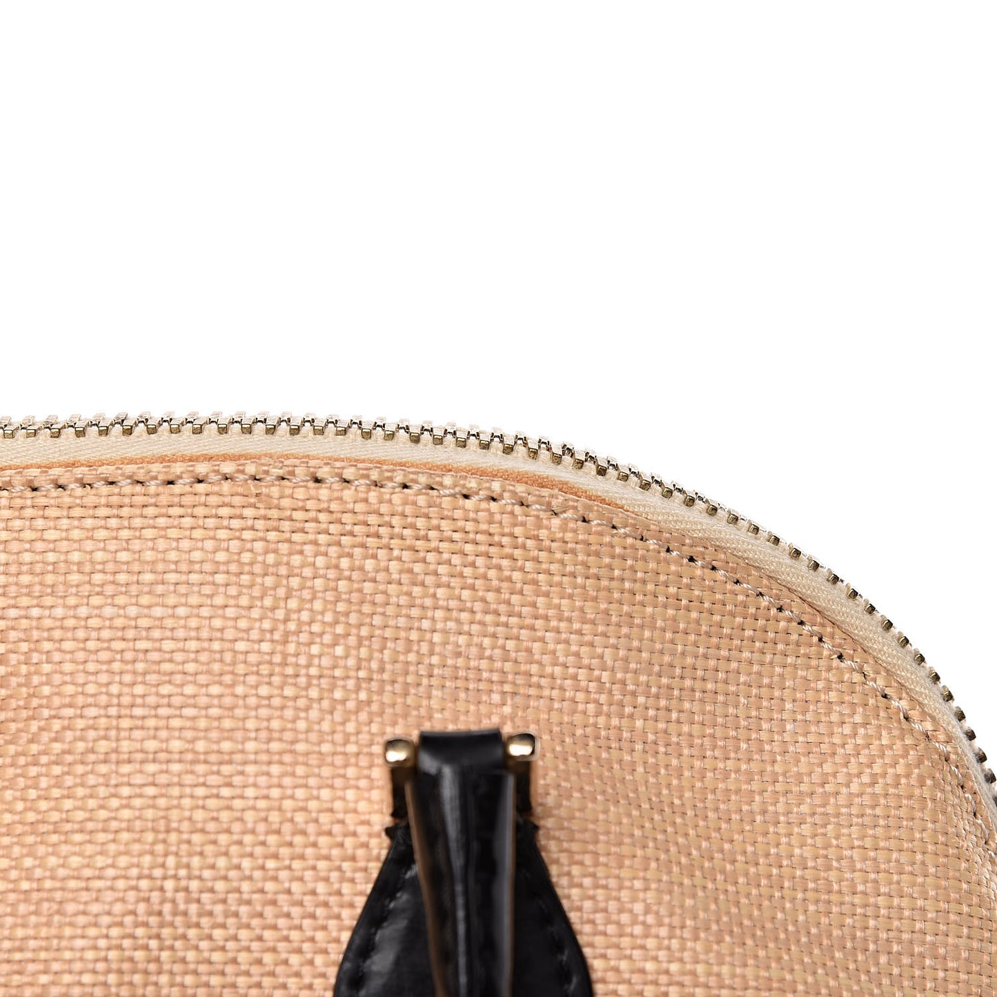 Straw Lace Bow Dome Tote Black