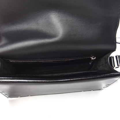 Saint Laurent Patent Calfskin Lizard Embossed Medium Margaux Shoulder Bag Black 5 of 10