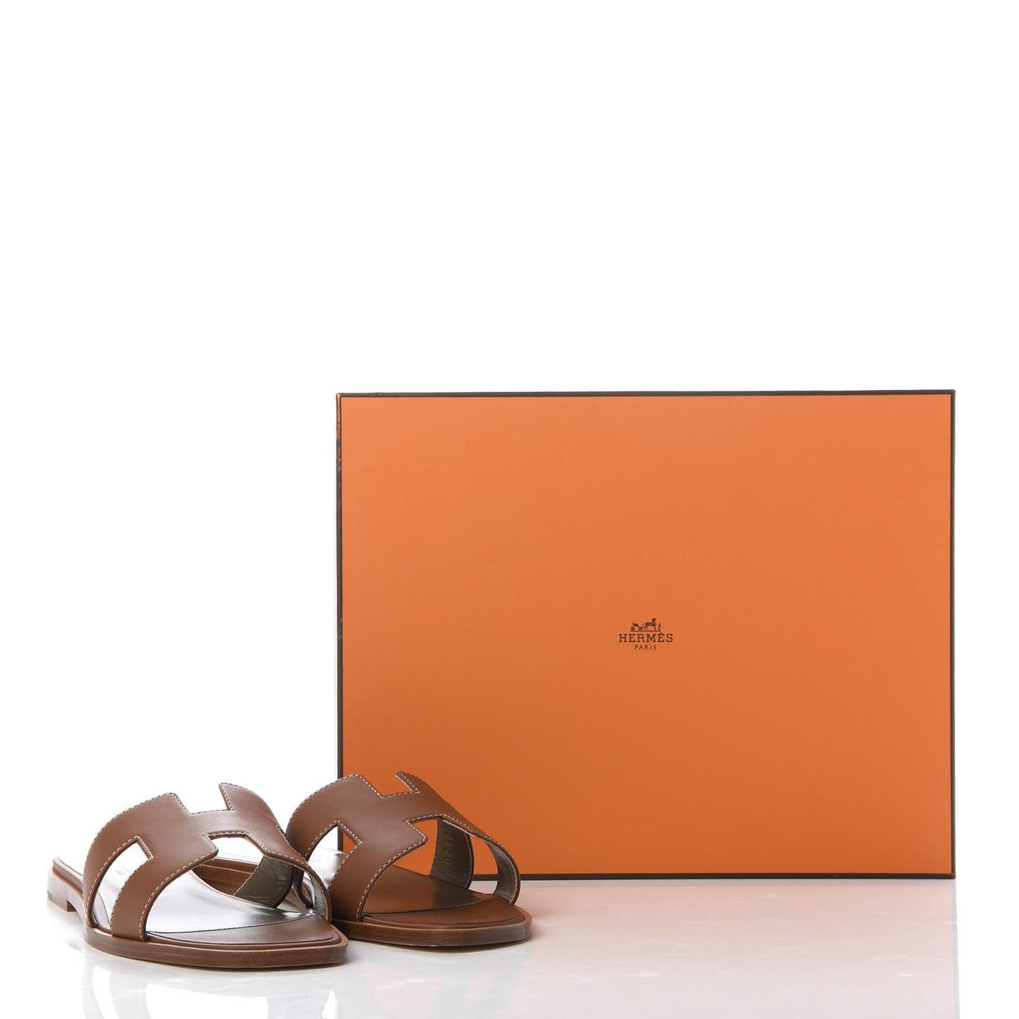 Box Calfskin Oran Sandals 37.5 Gold